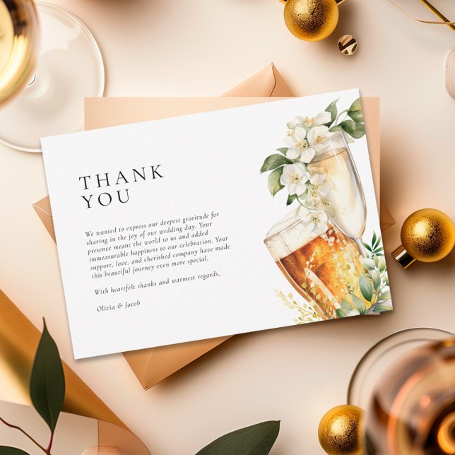 Bubbles and Brews Couples Shower Thank You Card (Creator Uploaded)