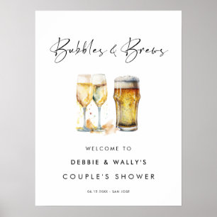Bubbles and Brews Couple's Shower Welcome Poster