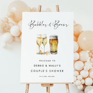 Bubbles and Brews Couple's Shower Welcome Sign