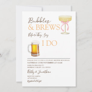Bubbles and Brews Couples Wedding Shower Invitation