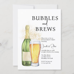 Bubbles and Brews Engagement Party Invitation
