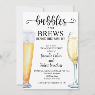 Bubbles and Brews Engagement Party Invitation