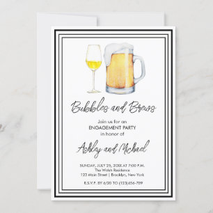 Bubbles and Brews Engagement Party Invitation