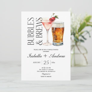 Bubbles and Brews Engagement Shower Invitation