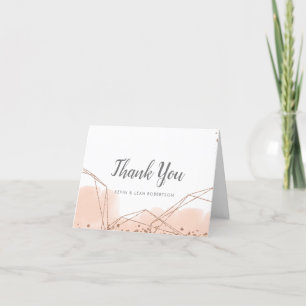 Bubbles and Brews Rose Gold Glitter Thank You Note