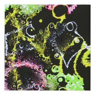 Bubbles and Colors at Night Faux Canvas Print