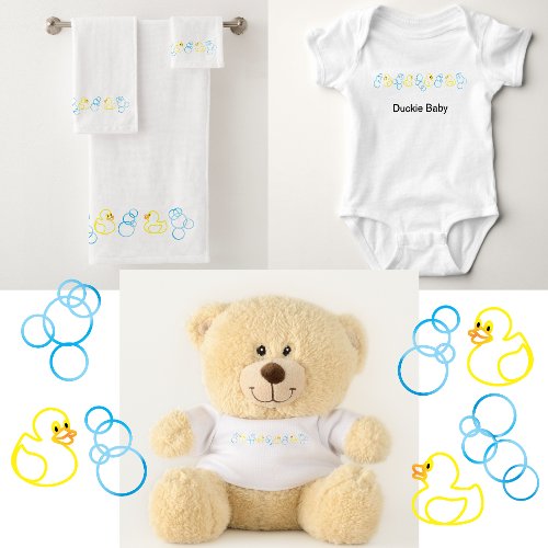 Bubbles and Ducks Baby T_Shirt Baby Bodysuit
