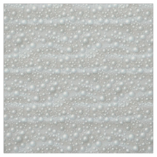 Bubbles and Pearls Silver Blue White Fabric