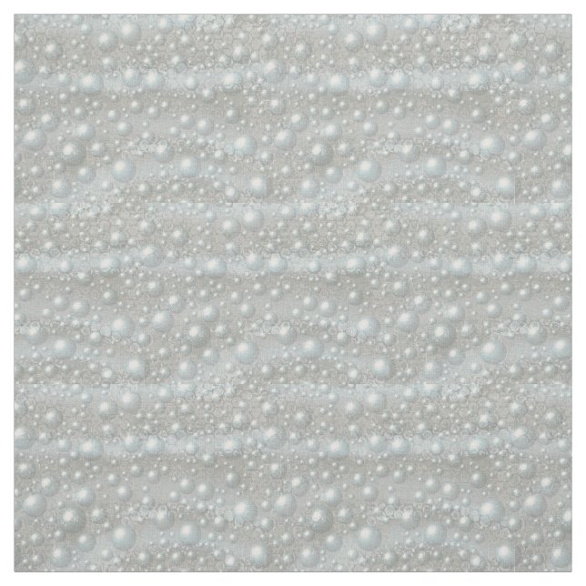 Bubbles and Pearls Silver Blue White Fabric