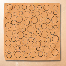 Bubbles and rings, black orange pocket square