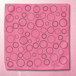 Bubbles and rings, black pink pocket square bandana