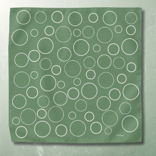 Bubbles and rings, white green pocket square bandana