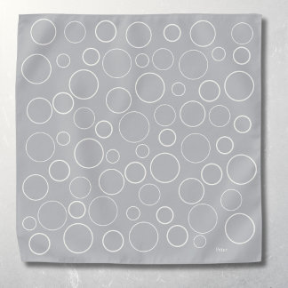 Bubbles and rings, white grey pocket square bandana