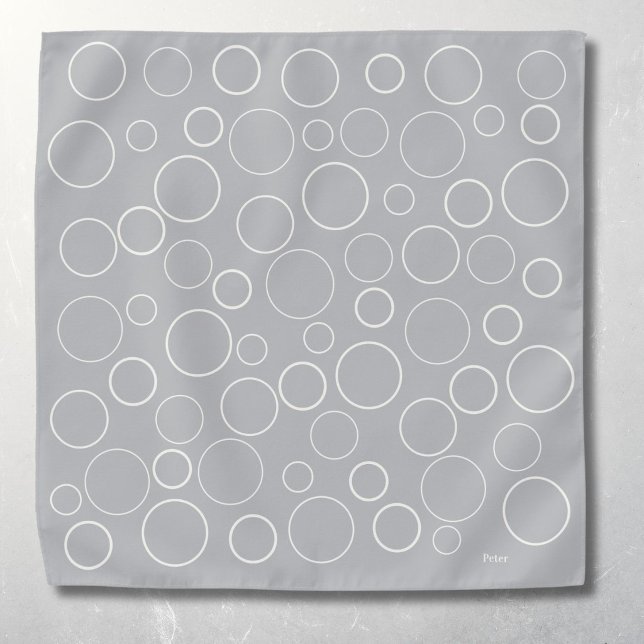 Bubbles and rings, white grey pocket square bandana (Creator Uploaded)