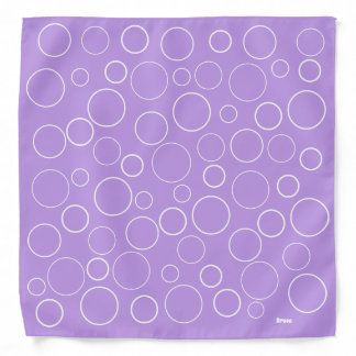 Bubbles and rings, white lavender pocket square bandana