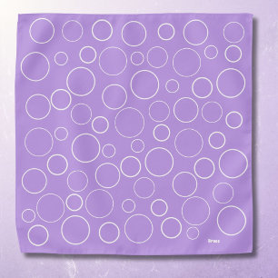 Bubbles and rings, white lavender pocket square bandana
