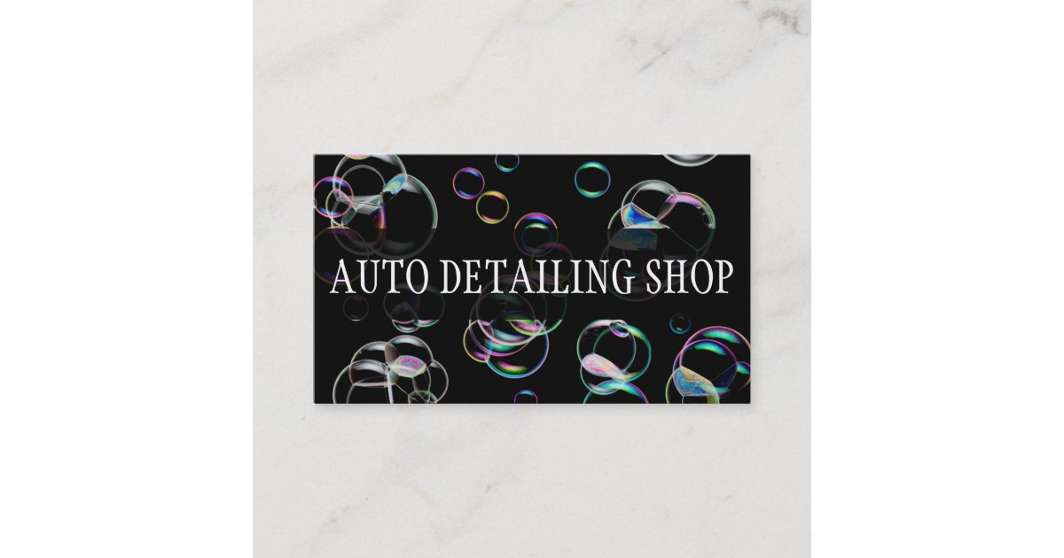 BUBBLES AUTO DETAILING AUTO REPAIR BUSINESS CARD Zazzle