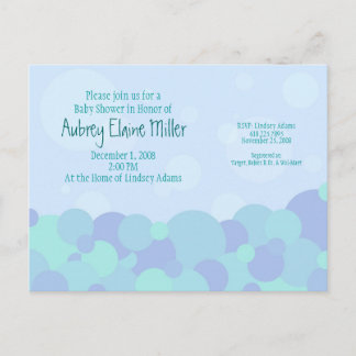Bubbles Baby Shower Invitation Postcard