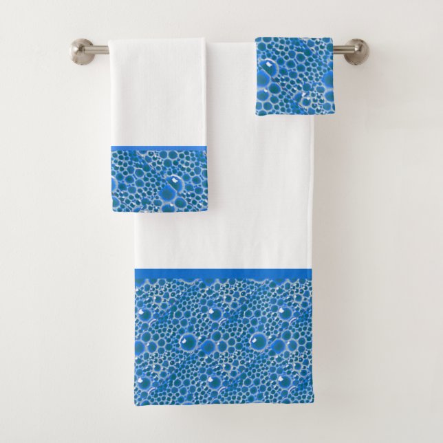Bubbles Bath towel set, Blue (Insitu)