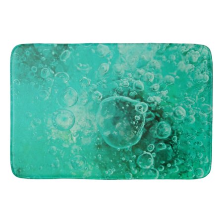 Bubbles Below - Spearmint Jade Green Abstract Bath Mat