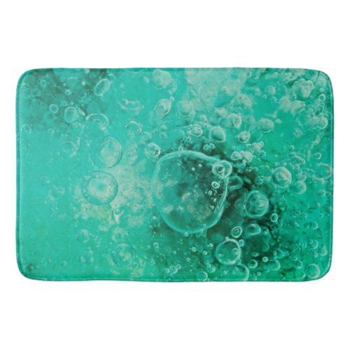 Bubbles Below _ Spearmint Jade Green Abstract Bath Mat