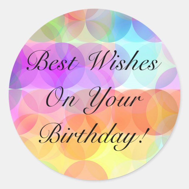 Bubbles - Best Wishes On Your Birthday Sticker (Front)