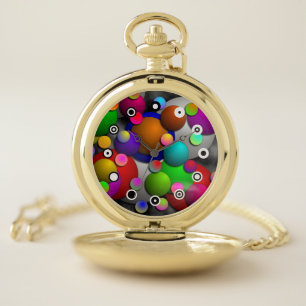 Bubbles (Binary Face) by Kenneth Yoncich Pocket Watch