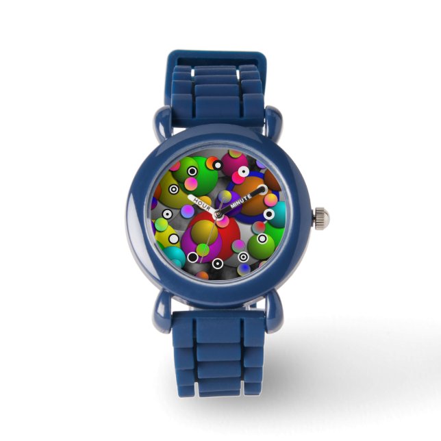 Bubbles (Binary Face) by Kenneth Yoncich Watch (Front)