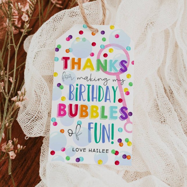 Bubbles Birthday Party Gift Tag (Creator Uploaded)