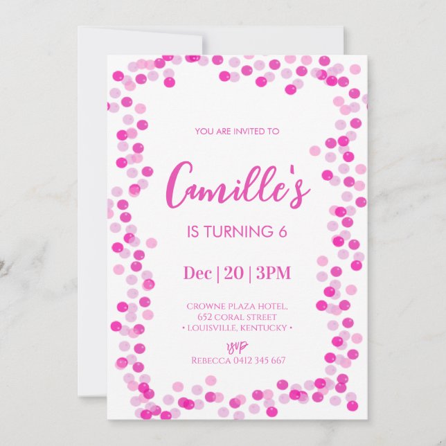 Bubbles Birthday Party Invitation (Front)
