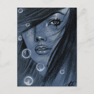 Bubbles blue mermaid Postcard