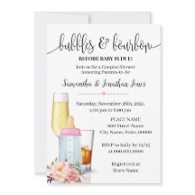 Bubbles & Bourbon Before Baby Due Pink Baby Shower