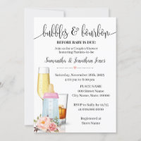 Bubbles & Bourbon Before Baby Due Pink Baby Shower