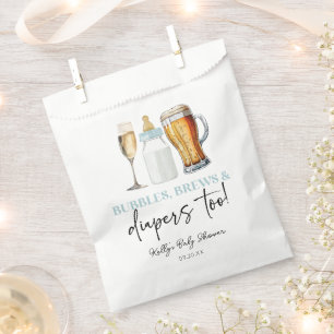 Bubbles Brews and Diapers Too! Baby Shower Favor Bag