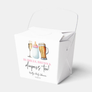 Bubbles Brews and Diapers Too! Baby Shower Favor Boxes