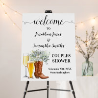 Bubbles Brews & Boots Welcome Couples Shower
