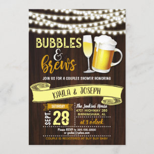 Bubbles & Brews Couples Shower Invitation