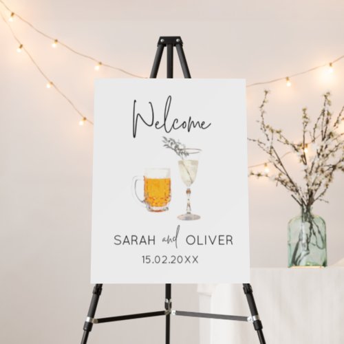 Bubbles  Brews Couples Shower Welcome Sign