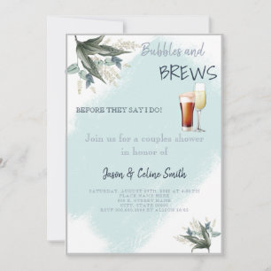 Bubbles & Brews Couples Wedding Shower Invitation