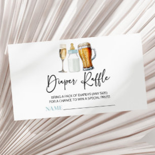 Bubbles Brews Diapers Baby Shower Diaper Raffle Enclosure Card