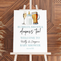 Bubbles Brews Diapers Baby Shower Welcome Sign