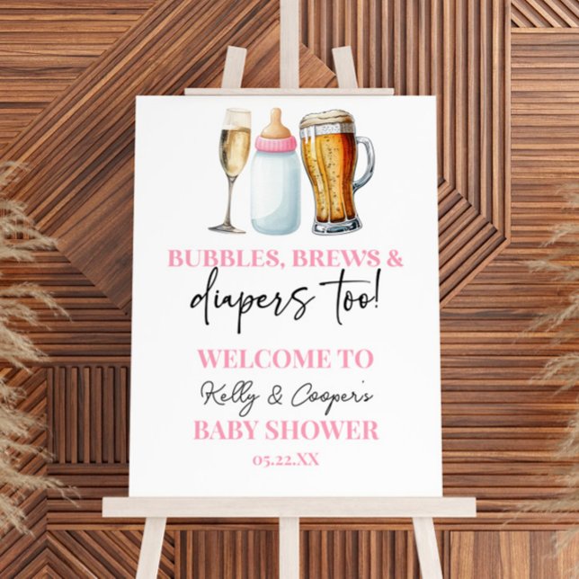 Bubbles Brews Diapers Baby Shower Welcome Sign (Creator Uploaded)