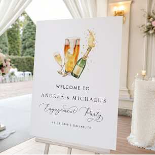 Bubbles & Brews Engagement Party Welcome Sign