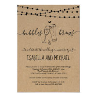 Bubbles & Brews Wedding Anniversary Party Invitation