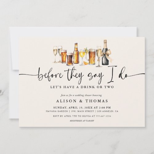Bubbles &amp; Brews Wedding Shower | Engagement Party Invitation