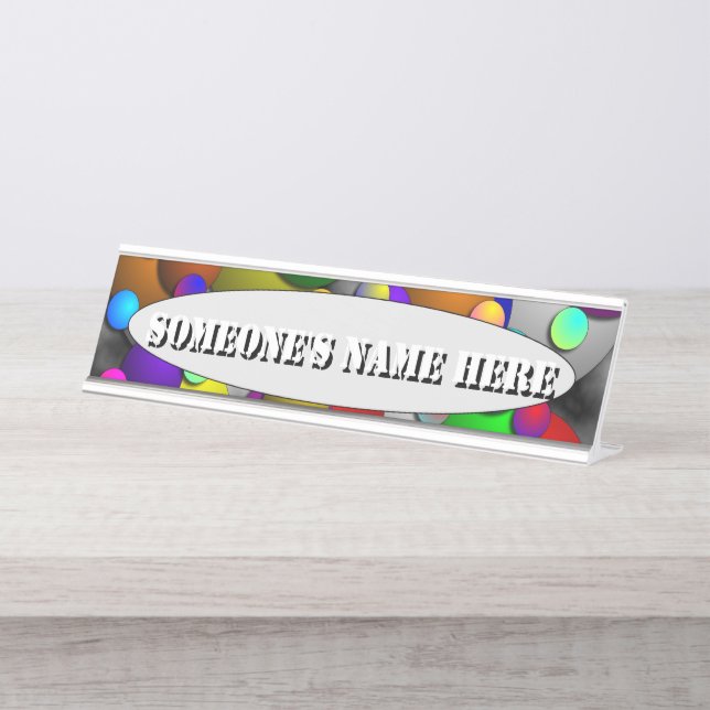 Bubbles by Kenneth Yoncich Desk Name Plate (Front)