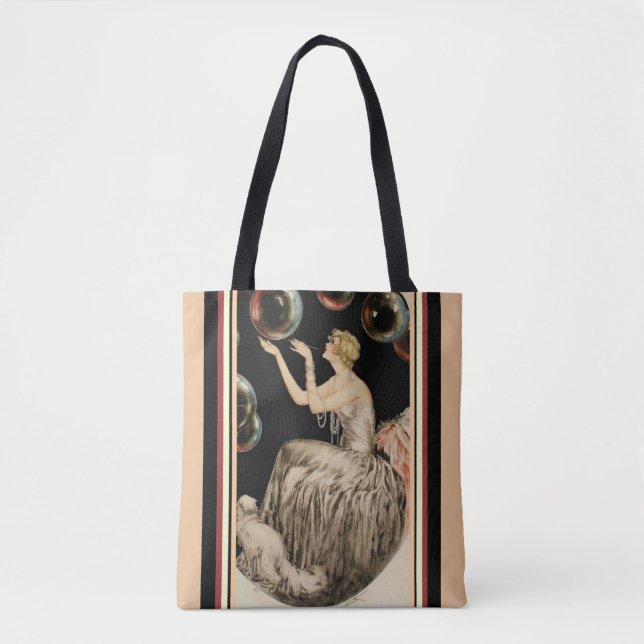 "Bubbles" by Louis Icart -Art Deco Tote (Front)
