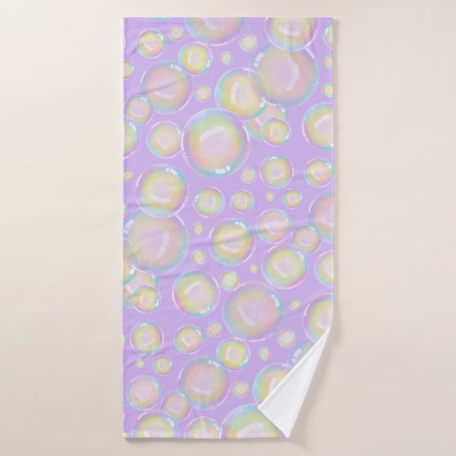 Bubbles - Candy Purple  Bath Towel (Bath Towel)