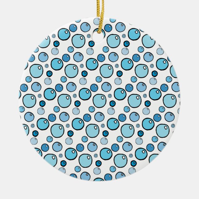 Bubbles Ceramic Ornament (Front)