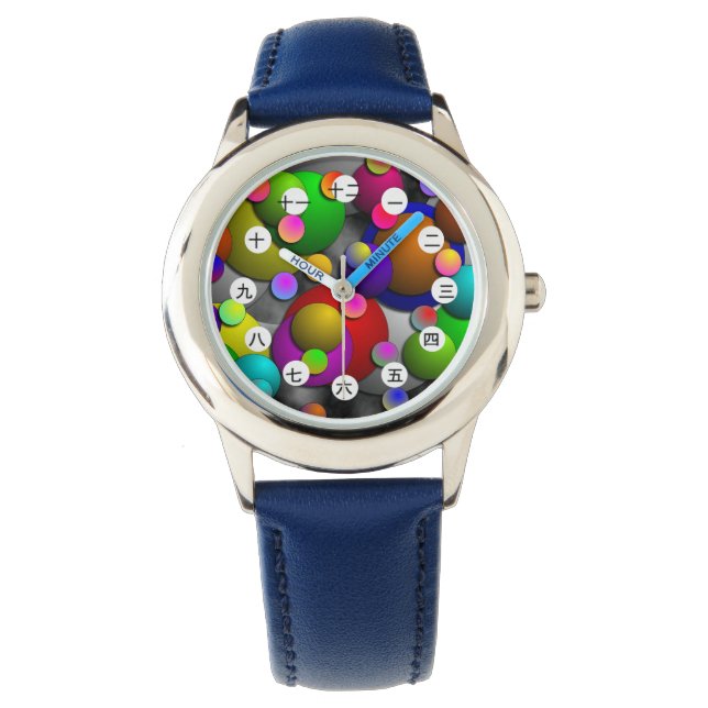 Bubbles (Chinese/Japanese Face) by Kenneth Yoncich Watch (Front)